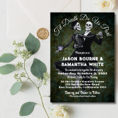 Gothic Wedding Skeletons Dancing & Flower Elegant Kaart