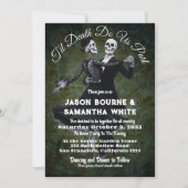 Gothic Wedding Skeletons Dancing & Flower Elegant Kaart (Voorkant)