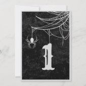 Gothic Wedding Spider Web Halloween Table Number Bedankkaart (Achterkant)
