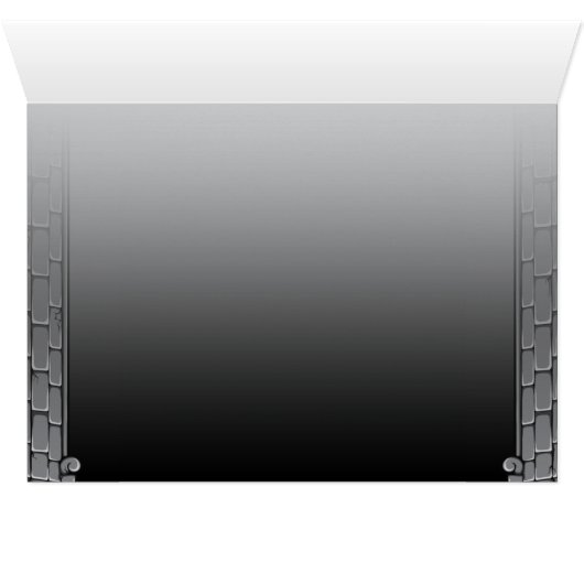 Gothic Wedding Table Seating Card (Binenzijde Horizontaal (Onderkant))