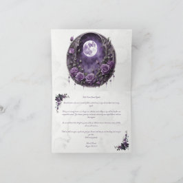 Gothic Wedding Thank You Card Floral Dark Romance Bedankkaart