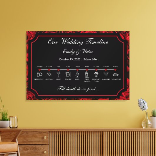 Gothic Wedding Tijdlijnteken Canvas Afdruk (Insitu (Woonkamer))