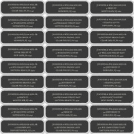 Gothic Wedding White op Black Guest Address Sticker