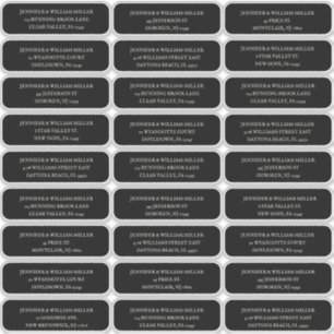 Gothic Wedding White op Black Guest Address Sticker