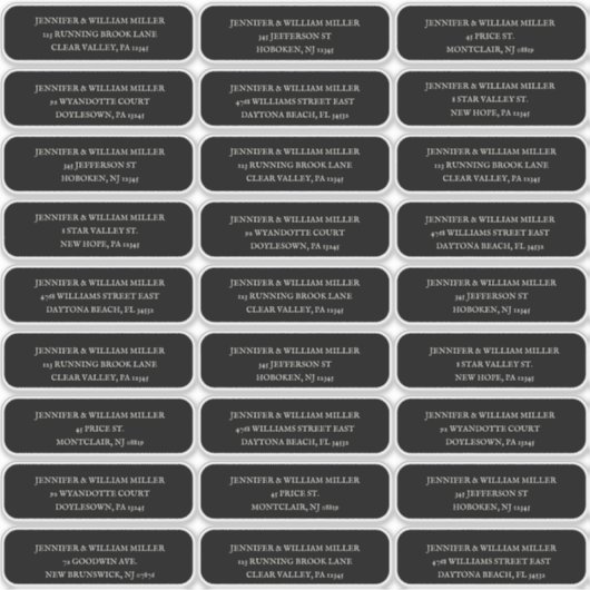 Gothic Wedding White op Black Guest Address Sticker (Voorkant)