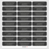 Gothic Wedding White op Black Guest Address Sticker (Vel)
