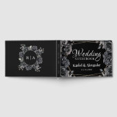 Gothic Wedding Zwart Donker Bloemen Gastenboek (Volledig)