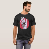 Gothic Weird Creepy Art Hand Biting Flower Monster T-shirt (Voorkant volledig)