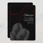Gothic White ghosts - Dark Moody Halloween Bedankkaart (Voorkant / Achterkant)
