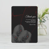 Gothic White ghosts - Dark Moody Halloween Bedankkaart (Staand voorkant)