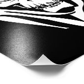 Gothic White Reaper op zwarte achtergrond Foto Afdruk (Hoek)