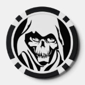 Gothic White Reaper op zwarte achtergrond Pokerchips (Achterkant)