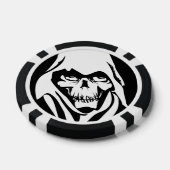 Gothic White Reaper op zwarte achtergrond Pokerchips (Enkel)