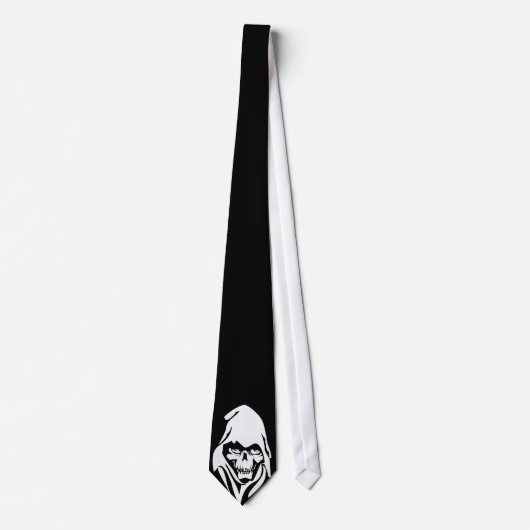 Gothic White Reaper op zwarte achtergrond Stropdas (Voorkant)