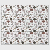 Gothic White Scuba Diver Skeletons Zwemmen Cadeaupapier (Vlak)