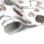 Gothic White Scuba Diver Skeletons Zwemmen Cadeaupapier (Rol Hoek)