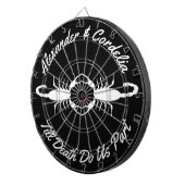 Gothic White Wedding Scorpions Aangepaste namen Dartbord (Voorkant Rechts)