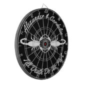 Gothic White Wedding Scorpions Aangepaste namen Dartbord (Voorkant Links)