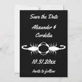 Gothic White Wedding Scorpions Bewaar de datum Magnetische Uitnodiging (Voorkant)