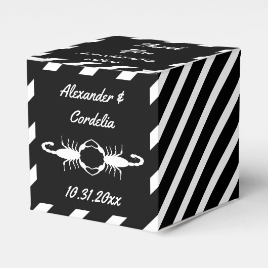 Gothic White Wedding Scorpions Custom Bedankdoosjes (Voorkant Zijde)