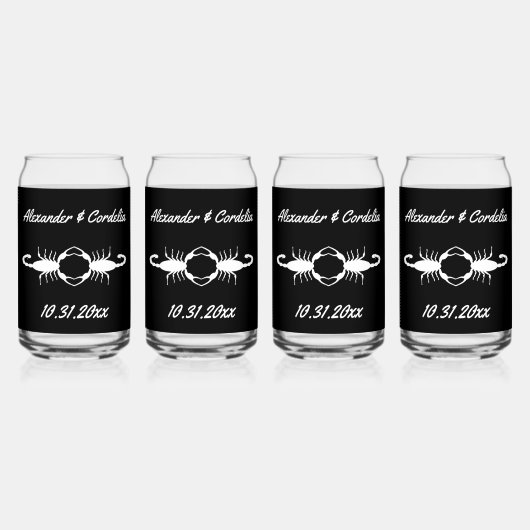 Gothic White Wedding Scorpions Custom Blikvorm Glas (Voorkant)