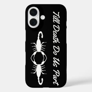 Gothic White Wedding Scorpions Custom iPhone 16 Hoesje