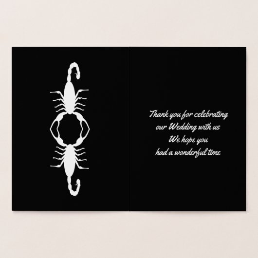 Gothic White Wedding Scorpions Custom Folie Kaarten (Binnen)