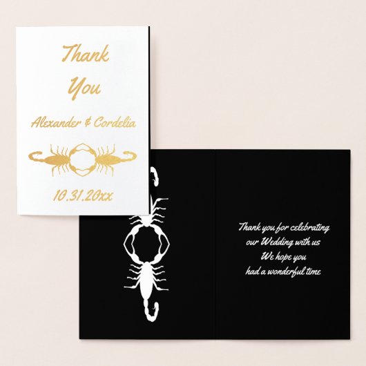 Gothic White Wedding Scorpions Custom Folie Kaarten (Display)