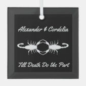 Gothic White Wedding Scorpions Custom Glas Ornament (Voorkant)