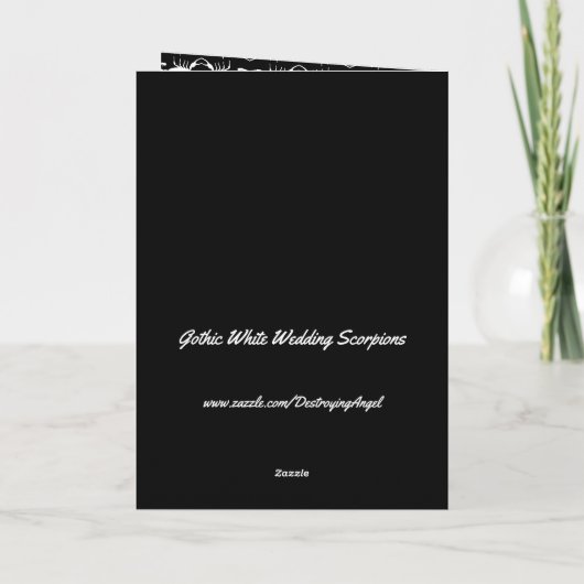 Gothic White Wedding Scorpions Custom Kaart (Achterkant)