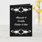 Gothic White Wedding Scorpions Custom Kaart (Gele Bloem)