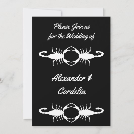 Gothic White Wedding Scorpions Custom Kaart (Voorkant)