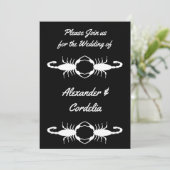 Gothic White Wedding Scorpions Custom Kaart (Staand voorkant)