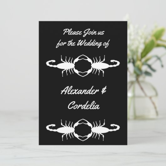 Gothic White Wedding Scorpions Custom Kaart (Staand voorkant)