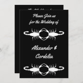 Gothic White Wedding Scorpions Custom Kaart (Voorkant / Achterkant)
