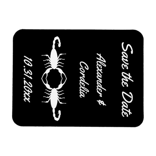 Gothic White Wedding Scorpions Custom Magneet (Horizontaal)