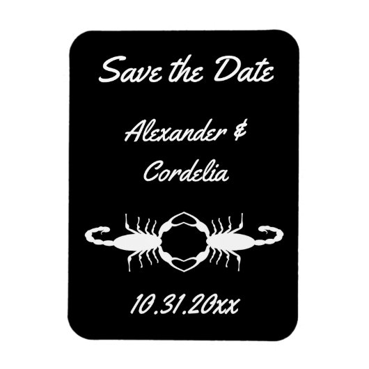 Gothic White Wedding Scorpions Custom Magneet (Verticaal)