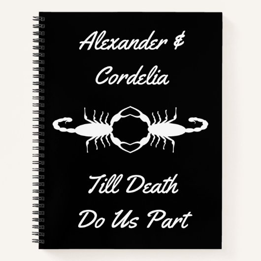Gothic White Wedding Scorpions Custom Notitieboek (Voorkant)