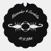 Gothic White Wedding Scorpions Custom Ornament Kaart (Voorkant)