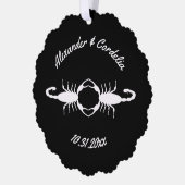 Gothic White Wedding Scorpions Custom Ornament Kaart (Links)