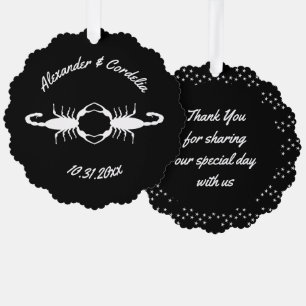 Gothic White Wedding Scorpions Custom Ornament Kaart