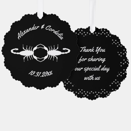 Gothic White Wedding Scorpions Custom Ornament Kaart (Voorkant / Achterkant)