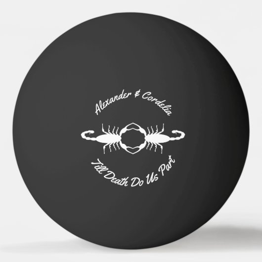 Gothic White Wedding Scorpions Custom Pingpongbal (Voorkant)