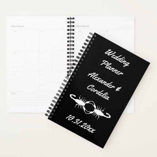 Gothic White Wedding Scorpions Custom Planner (Display)