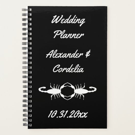 Gothic White Wedding Scorpions Custom Planner (Voorkant)