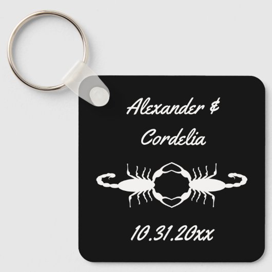 Gothic White Wedding Scorpions Custom Sleutelhanger (Voorkant)