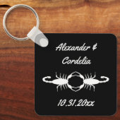 Gothic White Wedding Scorpions Custom Sleutelhanger (Voorkant)