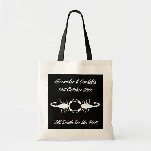 Gothic White Wedding Scorpions Custom Tote Bag (Voorkant)
