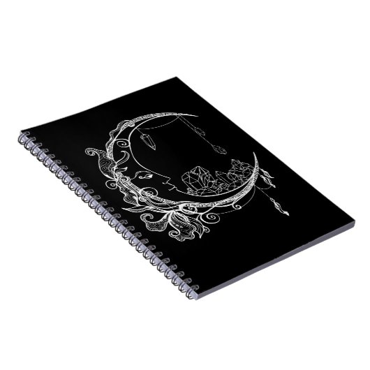 Gothic Wicca Crescent Gothic Moon Notitieboek (Rechterzijde)