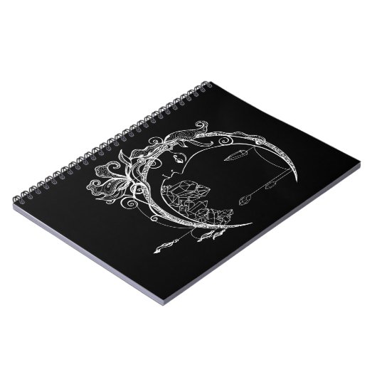 Gothic Wicca Crescent Gothic Moon Notitieboek (Linkerzijde)